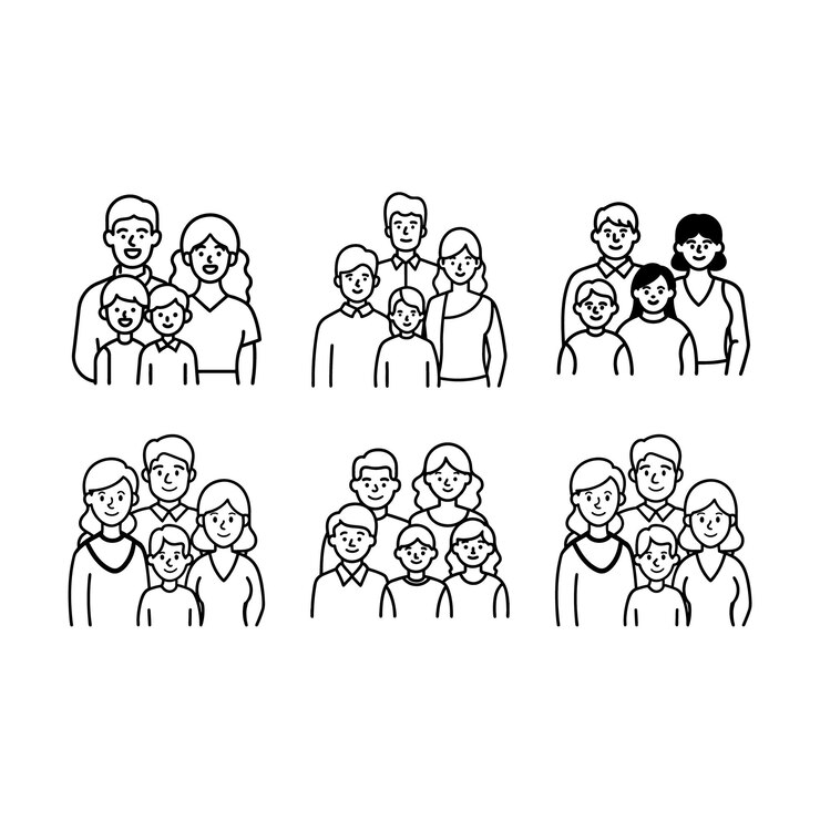 Family portrait illustrations