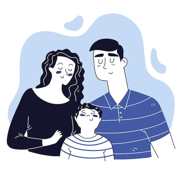 Family portrait line art