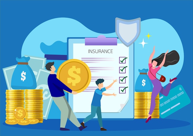 家族がお金を守る父が銀貨を持っている母と息子が銀行預金を守る金融