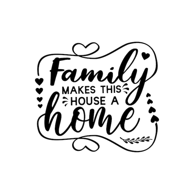 Famiglia citazioni svg design lettering vector