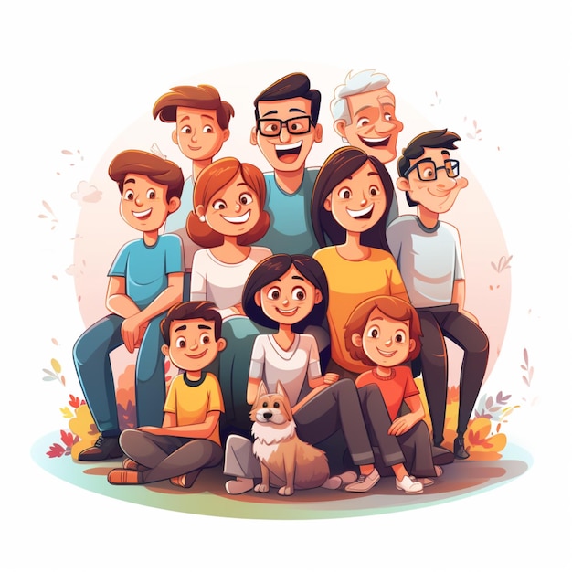 Vector family reunion cartoon vector