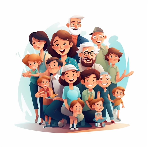 Family reunion cartoon vector