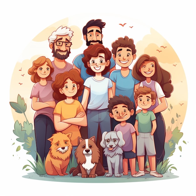 Family reunion cartoon vector