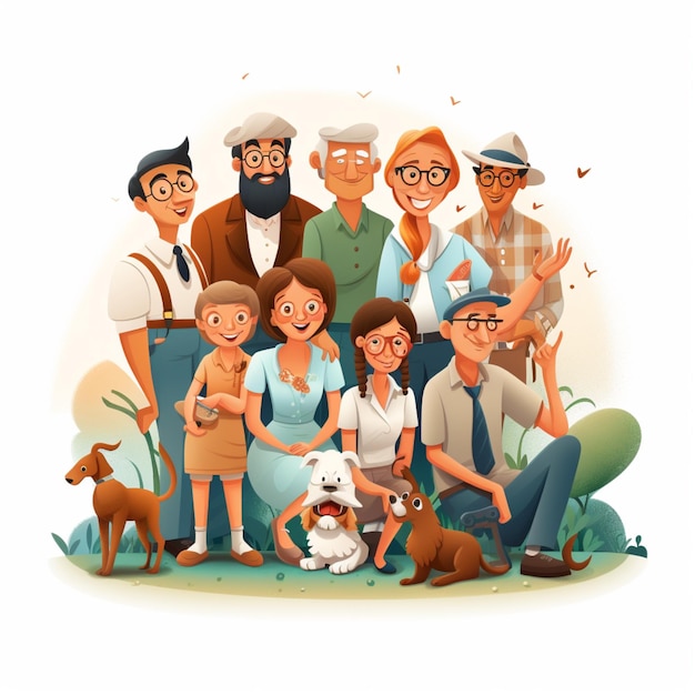 Family reunion cartoon vector