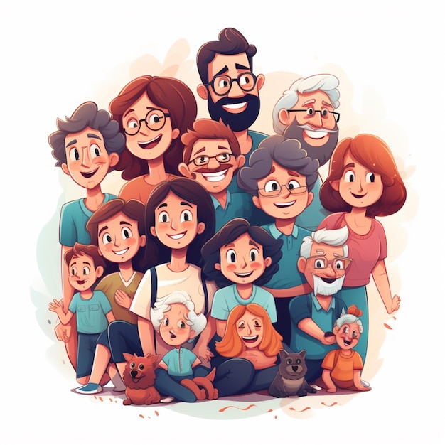 Vector family reunion cartoon vector