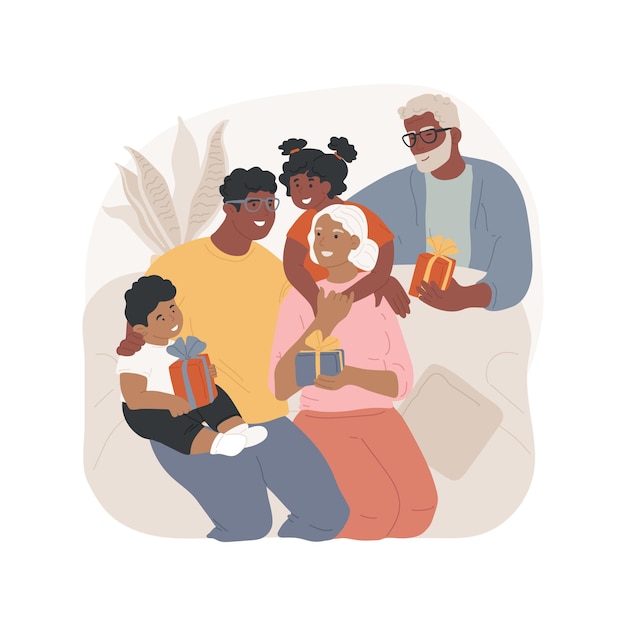 Vector family reunion isolated cartoon vector illustration