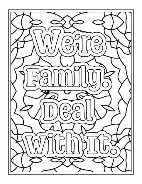 Family's Quotes Coloring Pages for Kdp Coloring Pages