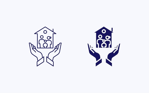 Family safety and insurance illustration icon