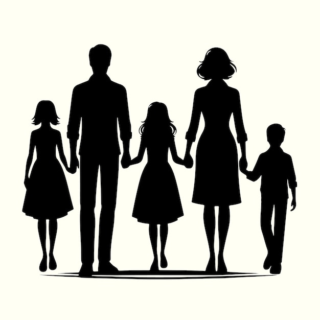 Vector family silhouette vector illustration
