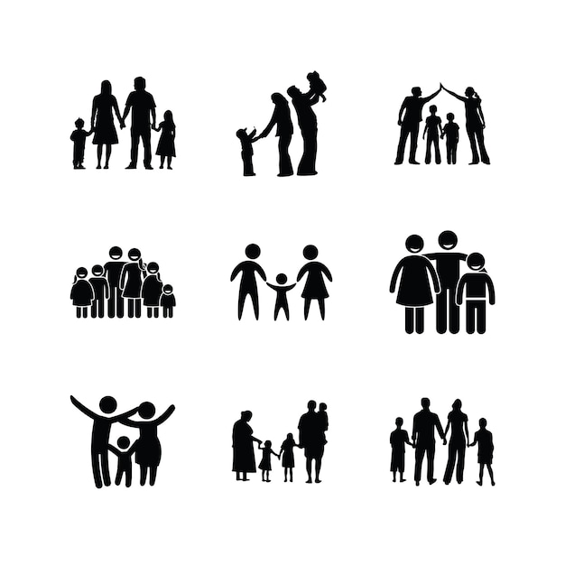 family silhouettes representing love unity and togetherness