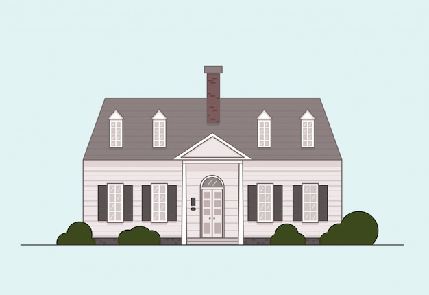 Family single house. cool detailed. vector illustration in flat style. eps 10.