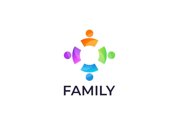 FAMILY SOCIAL COMMUNITY LOGO DESIGN VECTOR