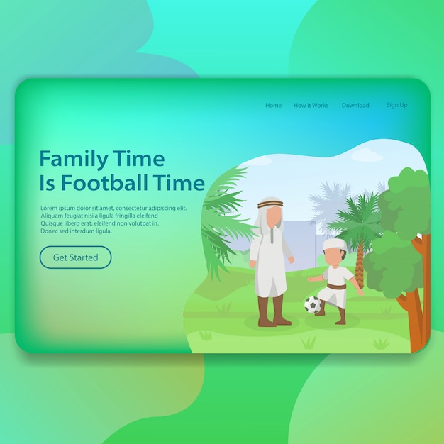 Family time father with his son landing page