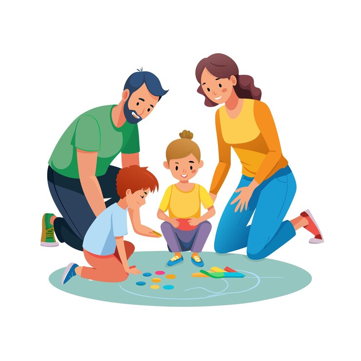 Vector family togetherness and parenthood vector illustration