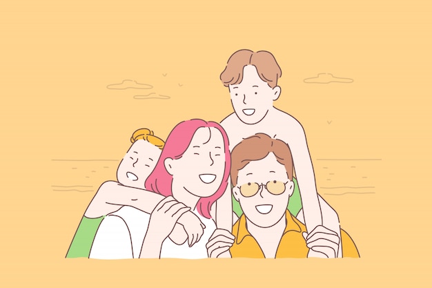 Family, travel, together, childhood concept