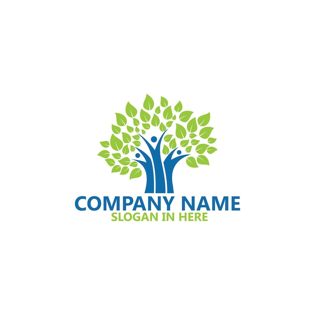 Family tree logo template premium vector