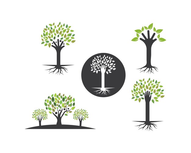 Family Tree Logo Template Vector Illustration