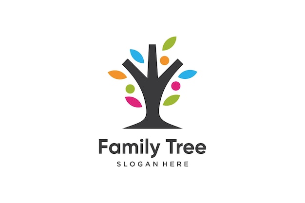 Family tree logo vector with modern concept design idea