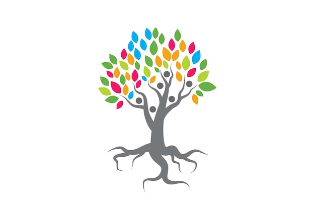 Vector family tree logo vector