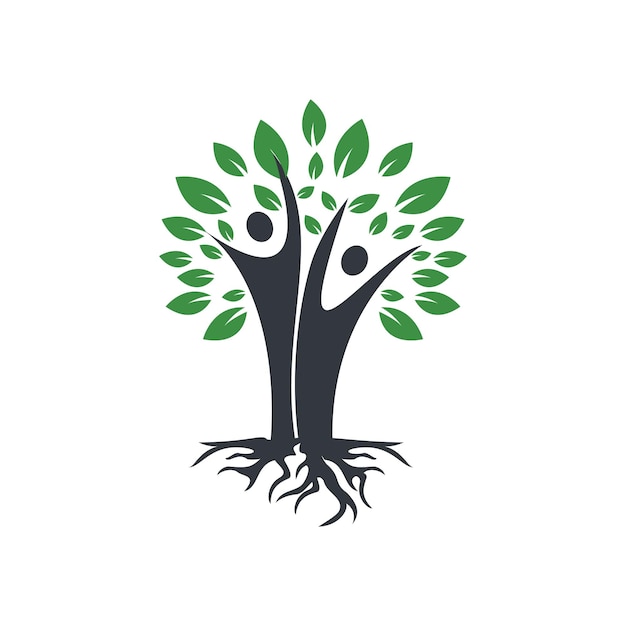 Family Tree And Roots Logo Design. Family Tree Symbol Icon Logo Design