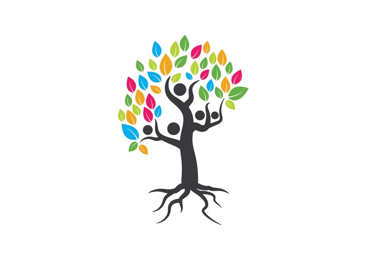 Family tree symbol icon logo design