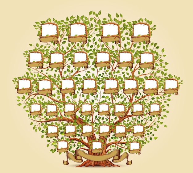 Vector family tree template  illustration