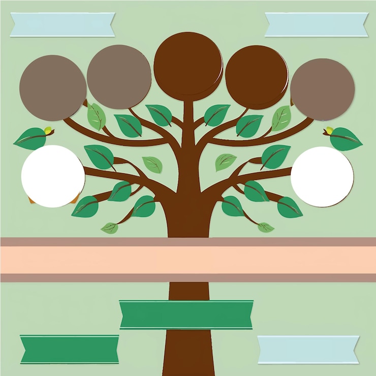 Vector family tree vector art illustration or genealogy art vector