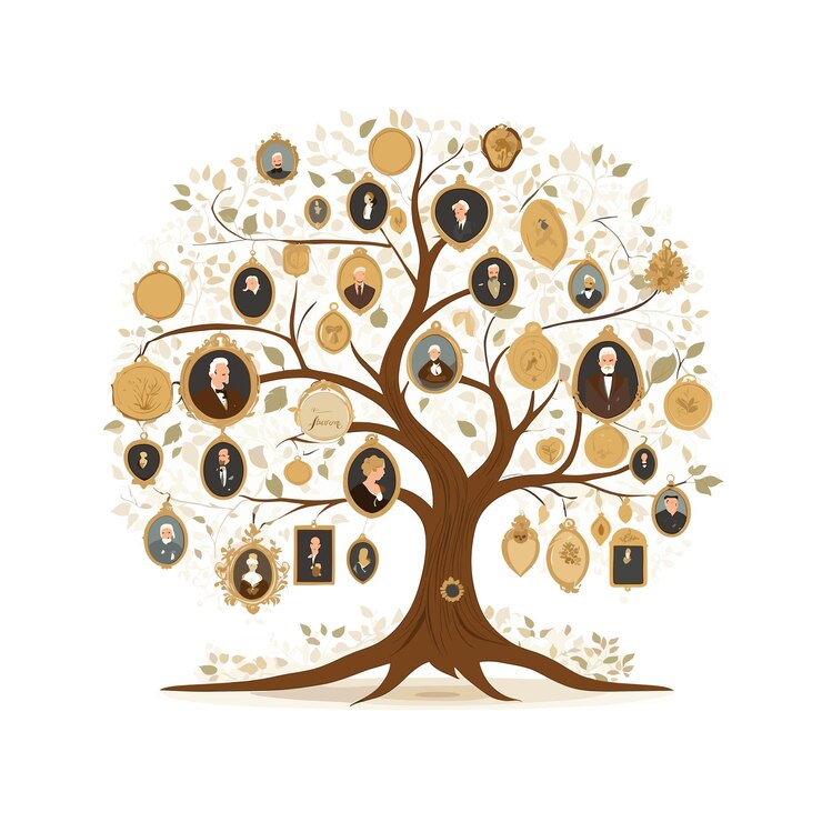 Vector family tree vector illustration on white background