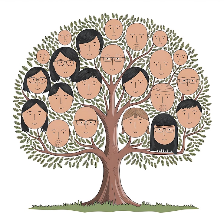 Vector family tree vector illustration