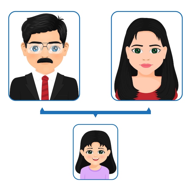 family tree with a girl child