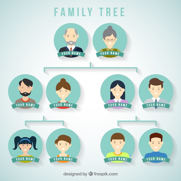 Vettore albero genealogico