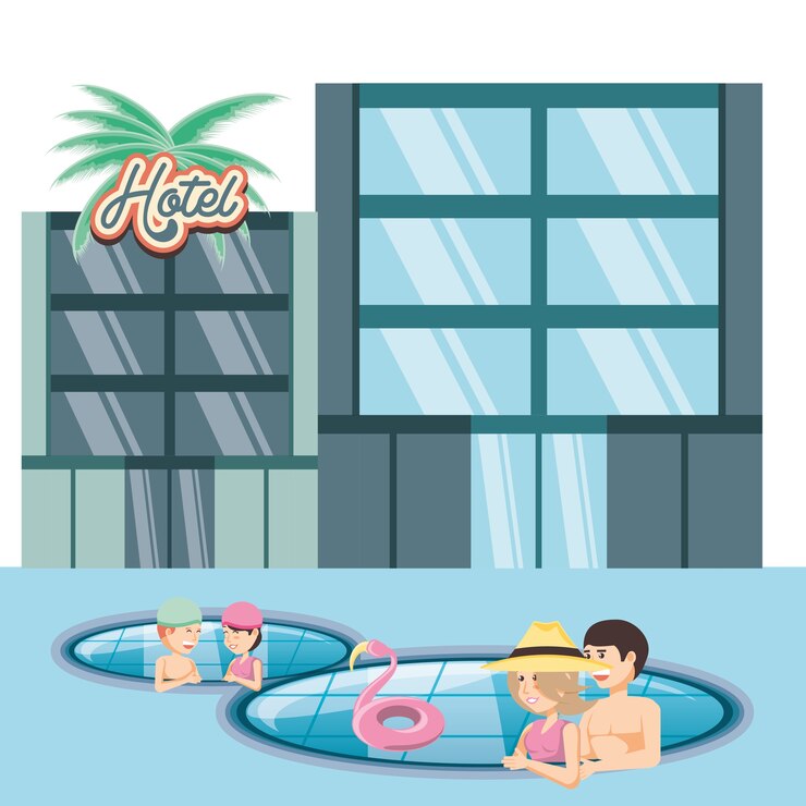 Vector family vacations in pool icon vectorilustration water