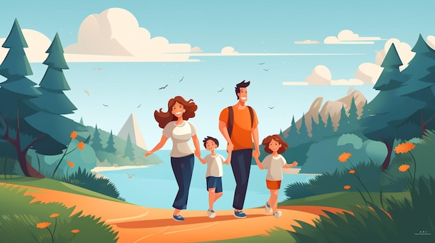 Family vector background