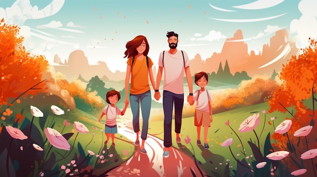 Family vector background