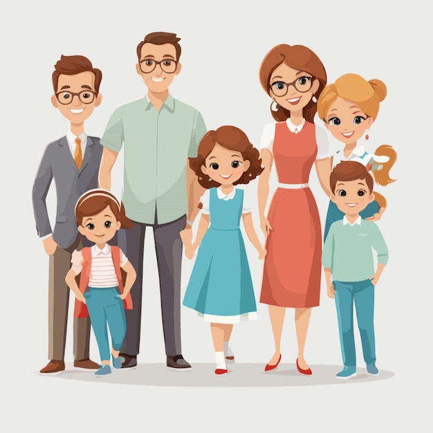 Family vector on white background