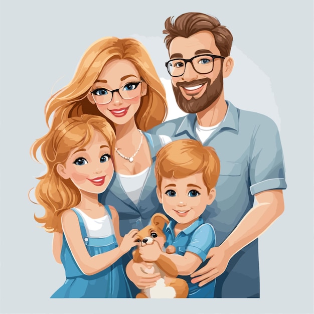Family vector on a white background