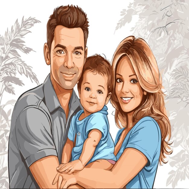 Family vector on a white background