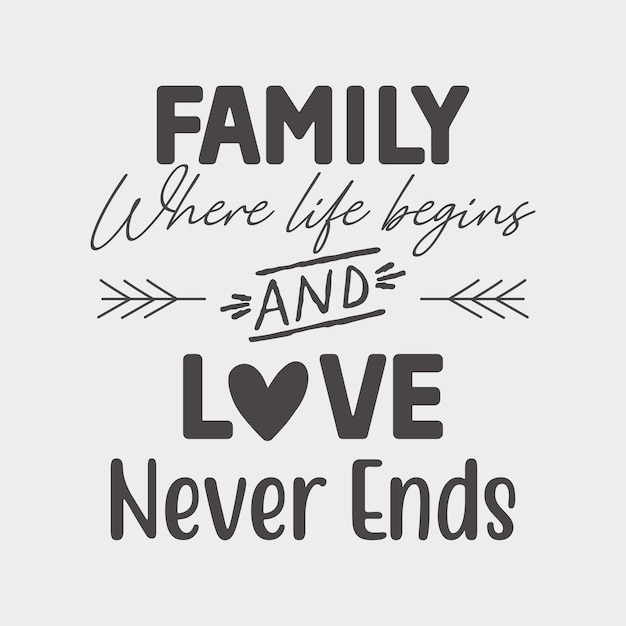 Vector family where life begins and love never ends