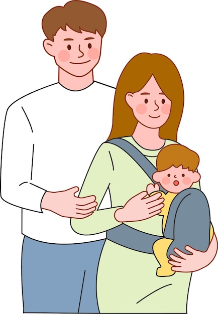 Family with Baby in a Carrier
