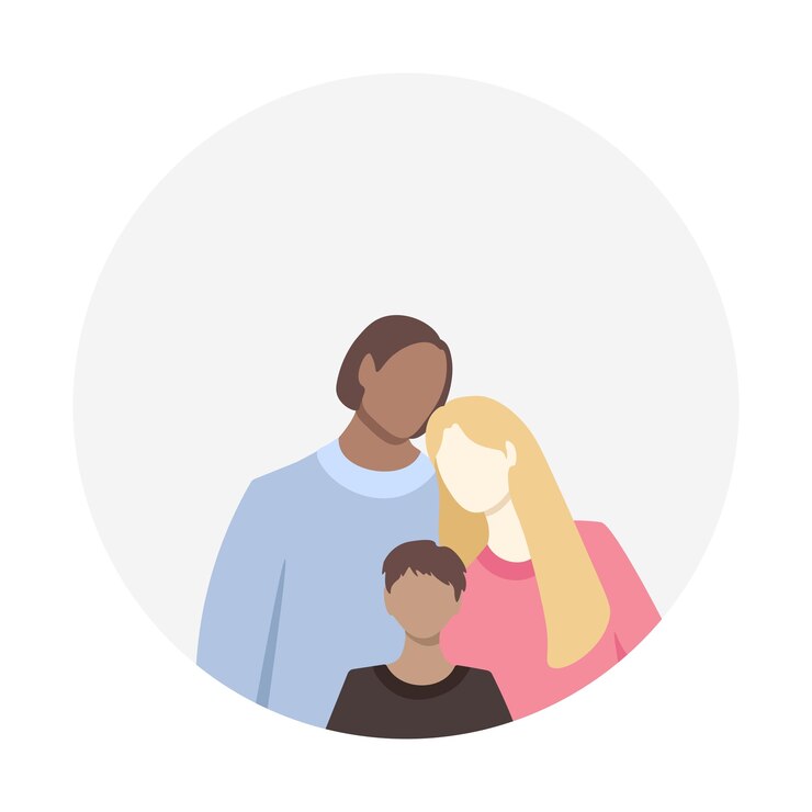 Vector family with boy icon father mother son holiday family day profile avatar vector illustration flat