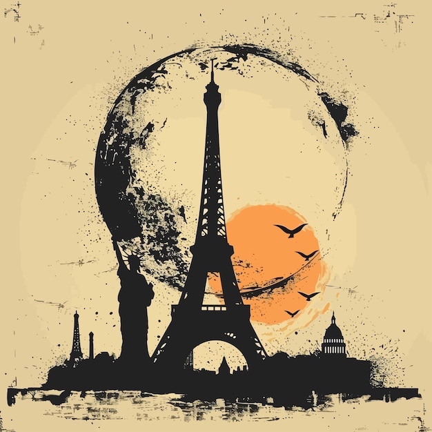 Vector famous_landmark_of_the_worldsilhouette