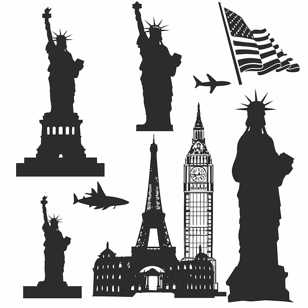 Vector famous_landmark_of_the_worldsilhouette