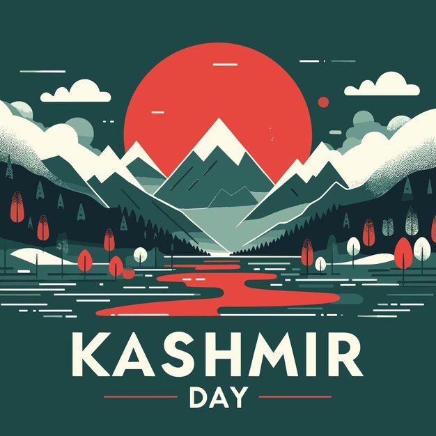 Vector famous mountains of kashmir