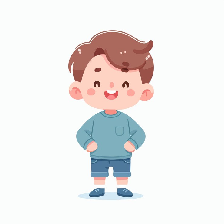 Vector 귀여운 작은 소년의 팬 아트 일러스트레이션