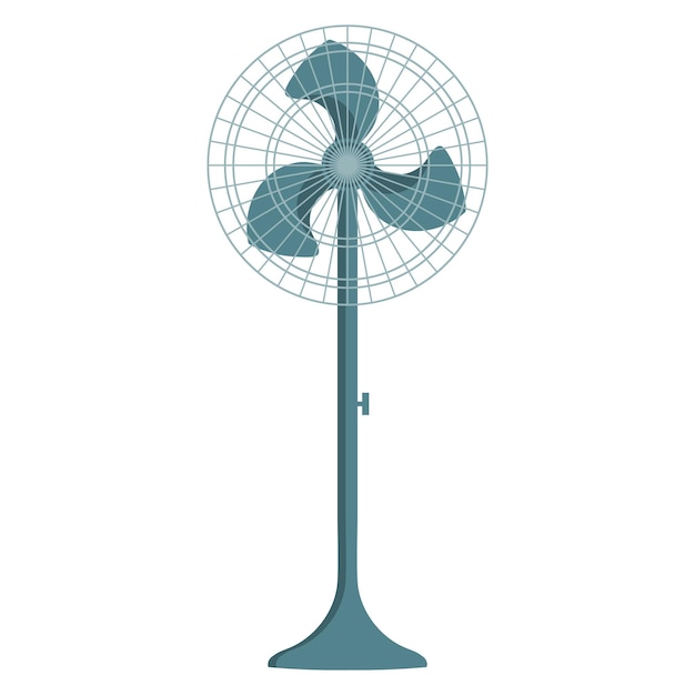 Ventilatore in stile piatto ventilatore elettrico moderno per aerare la stanza vettore di illustrazione