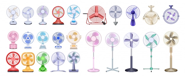 Fan realistisch ingesteld pictogram. illustratie ventilator op witte achtergrond. realistische set icoon fan.
