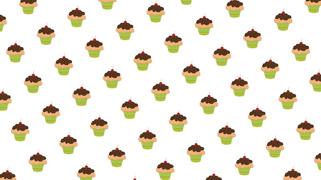 Fancy cupcake pattern, Christmas element.