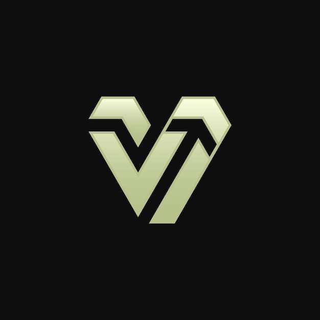 fancy elegant en modern letter V pijlrichting logo