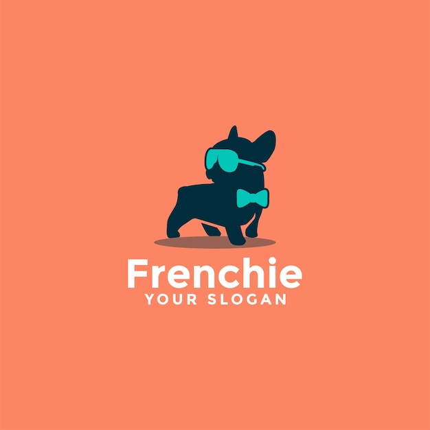 Vector fancy french bulldog logo