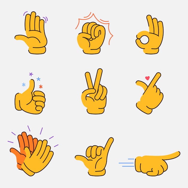 Vector fancy hand gesture graphic collection